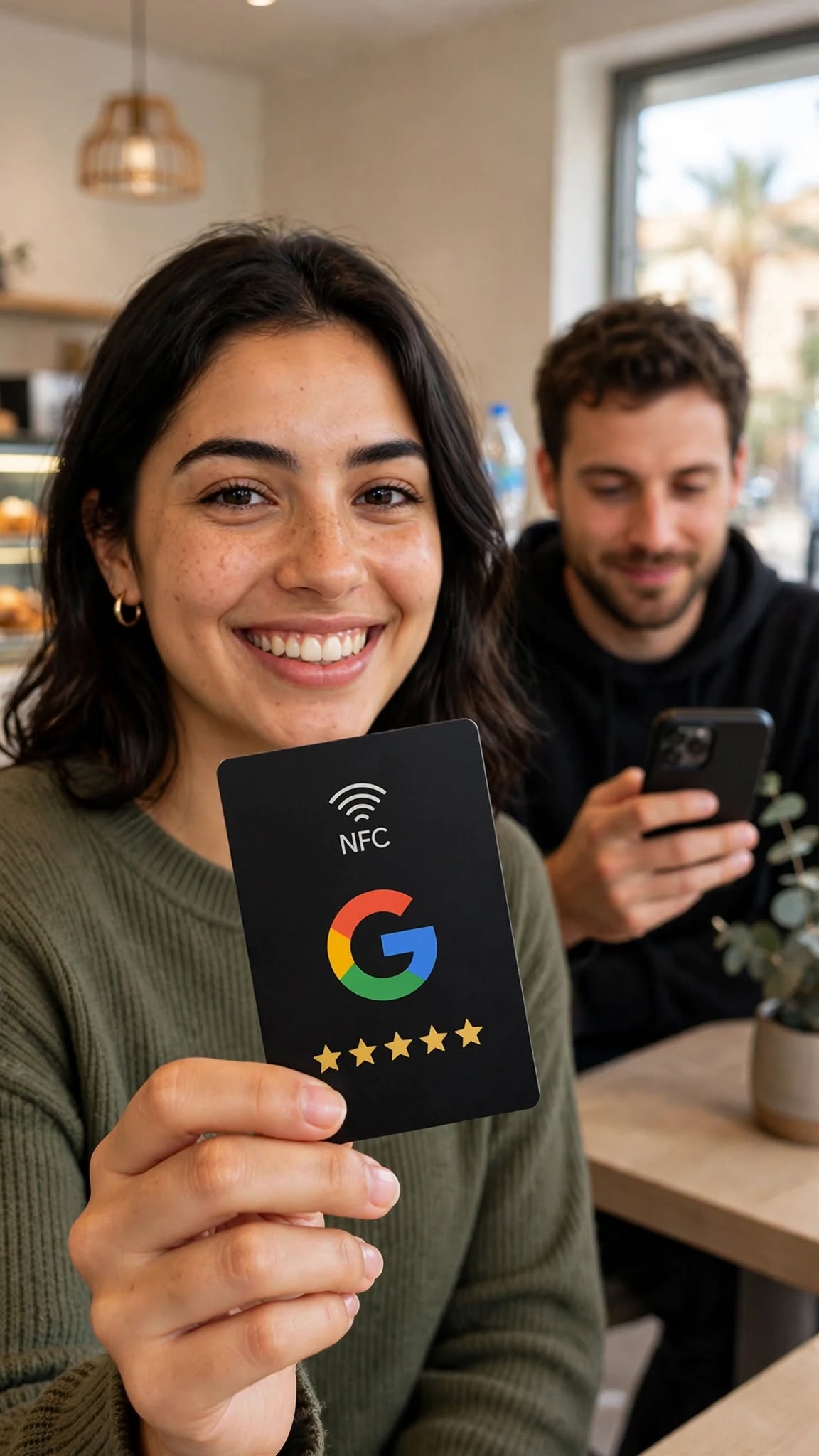 Tarjeta NFC para conseguir reseñas 5 estrellas en Google con 1 toque