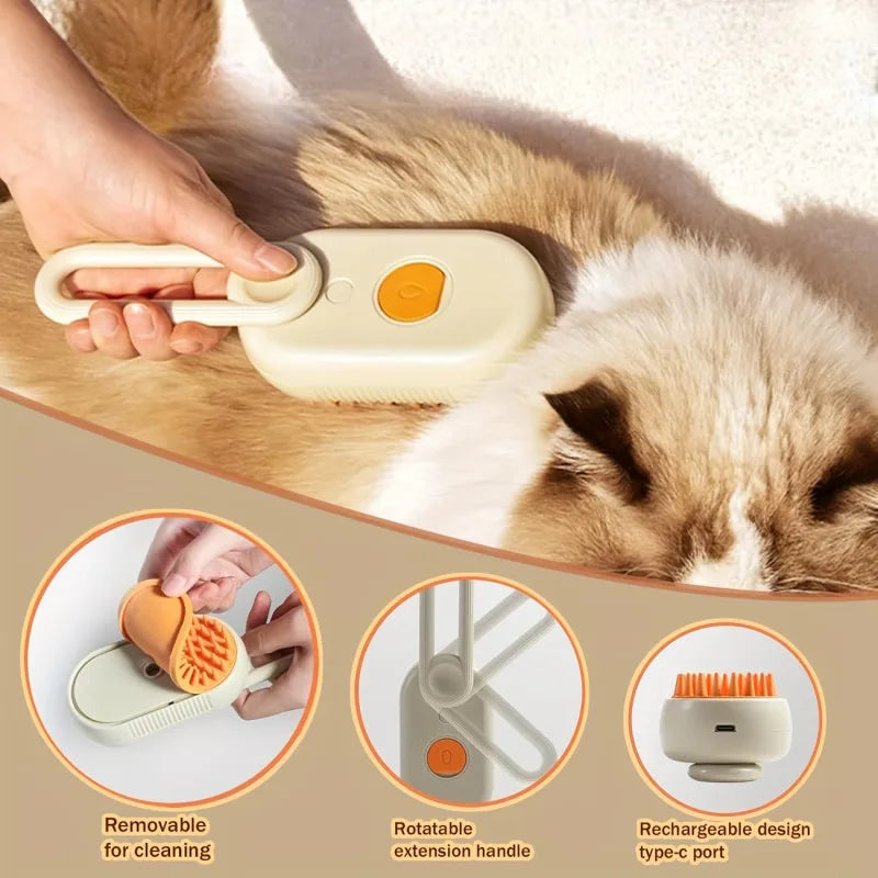Cepillo de Vapor 3 en 1 - Antipelos para Perros y Gatos