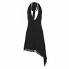 Vestido negro mujer escote en V